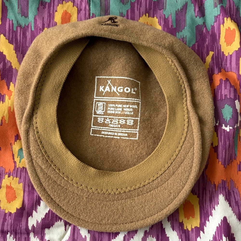 Kangol Tan Wool Flat Cap